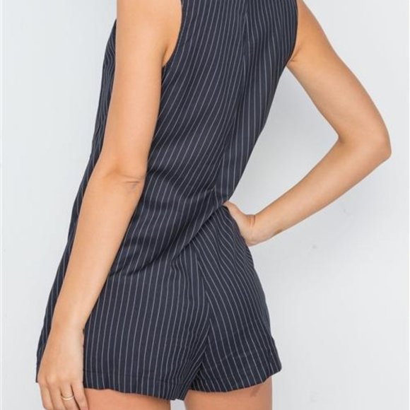 Button Down Sleeveless Romper - Picture 3 of 3